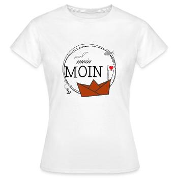 Bonjour - T-shirt Femme - blanc - Devant - AI Model Female 172 dark (172cm)