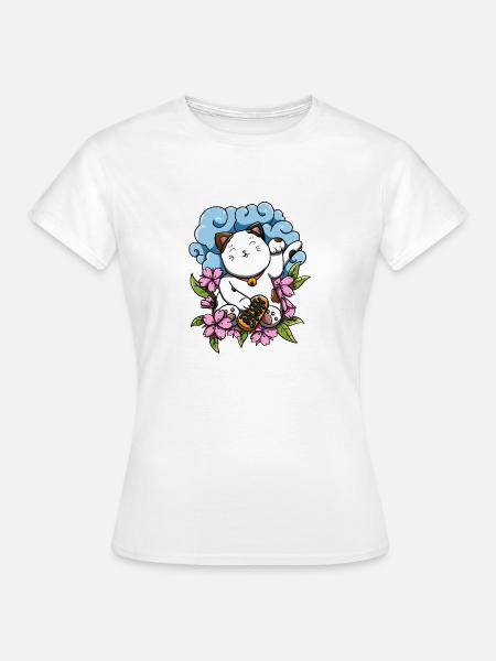 Maneki Neko! - Frauen T-Shirt - Weiß