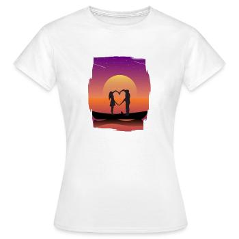 I Romantic Love - Women's T-Shirt - white - Front - AI Model Female 172 dark (172cm)