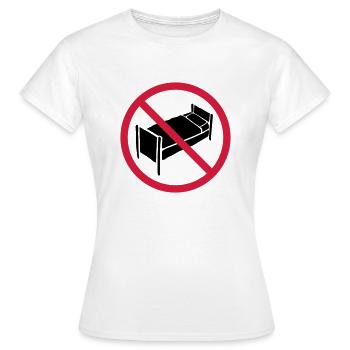 Kein Bett Zone - Frauen T-Shirt - Weiß - Vorne - AI Model Female 172 dark (172cm)