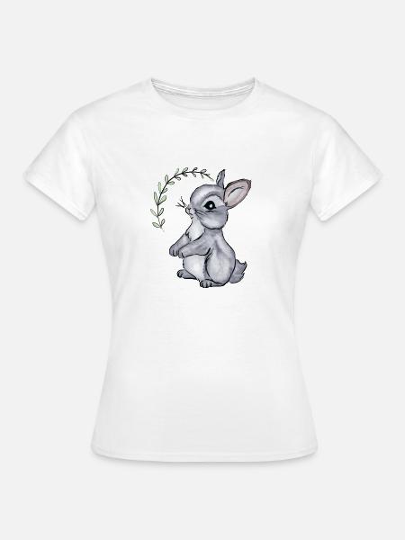 Baby Hase Illustration Aquarell - Frauen T-Shirt - Weiß