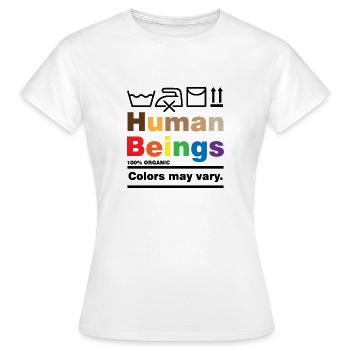 Les droits de l’homme - T-shirt Femme - blanc - Devant - AI Model Female 172 dark (172cm)