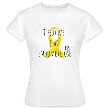 J'peux pas j'ai endométriose - T-shirt Femme - blanc - Devant - AI Model Female 172 dark (172cm)
