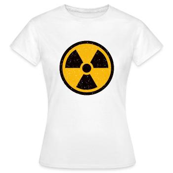 Strahlenwarnzeichen Radioaktiv Atom Vintage Retro - Frauen T-Shirt - Weiß - Vorne - AI Model Female 172 dark (172cm)