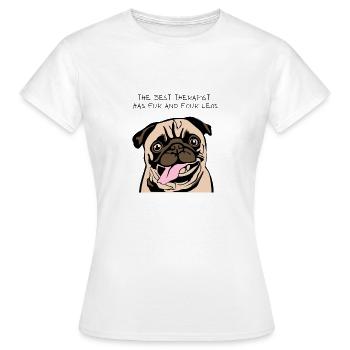 Therapeut Mops - Frauen T-Shirt - Weiß - Vorne - AI Model Female 172 dark (172cm)