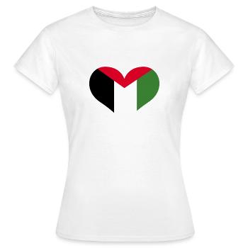 aimer la Palestine - T-shirt Femme - blanc - Devant - AI Model Female 172 dark (172cm)