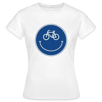 Vélo - Smile Emoji Signalisation de signalisation Z 237 - T-shirt Femme - blanc - Devant - AI Model Female 172 dark (172cm)