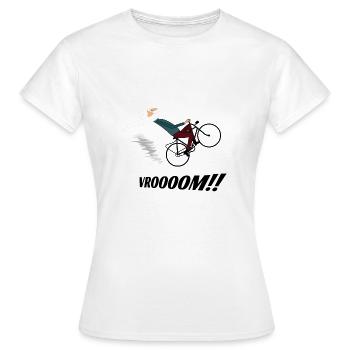 Un vieux homme à vélo accélère - T-shirt Femme - blanc - Devant - AI Model Female 172 dark (172cm)