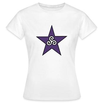 Purple Anarchist Star mit Triskele - Frauen T-Shirt - Weiß - Vorne - AI Model Female 172 dark (172cm)