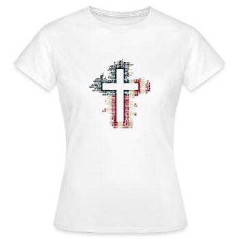 Jesus Cross, Independence Day - Women's T-Shirt - white - Front - AI Model Female 172 dark (172cm)