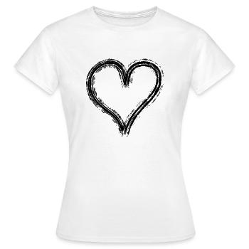 Graffiti coeur noir - T-shirt Femme - blanc - Devant - AI Model Female 172 dark (172cm)