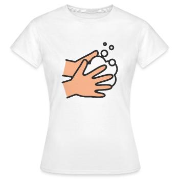 Icône Se laver les mains - T-shirt Femme - blanc - Devant - AI Model Female 172 dark (172cm)