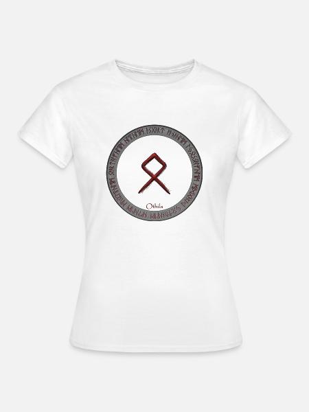Nordische Rune Othila rot - Frauen T-Shirt - Weiß