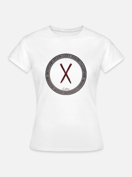 Nordische Rune Gebo rot - Frauen T-Shirt - Weiß