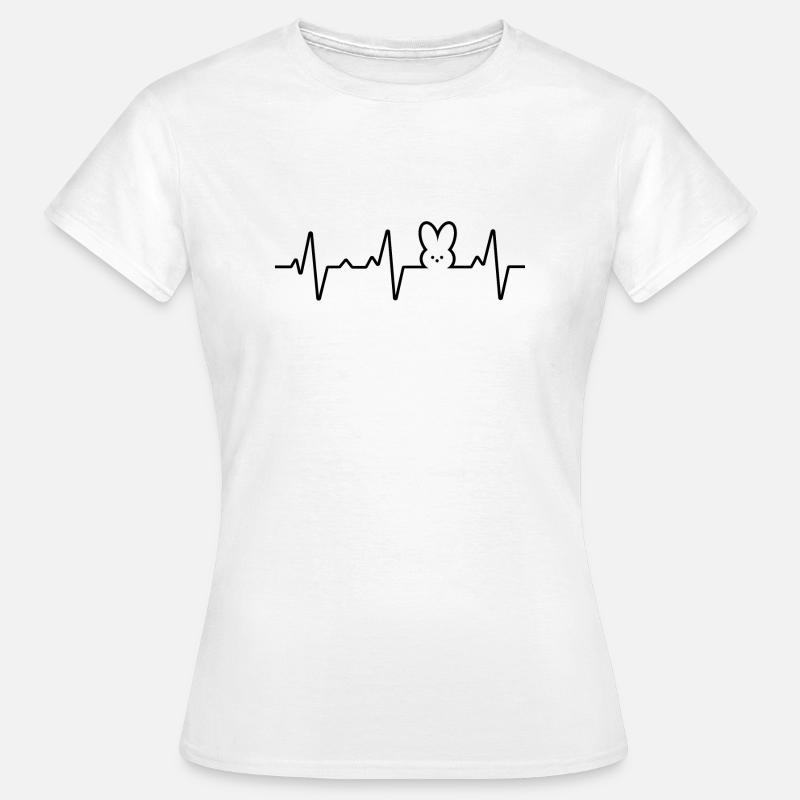 Happy Easter Rabbit Heartbeat Pulse - Women's T-Shirt - white