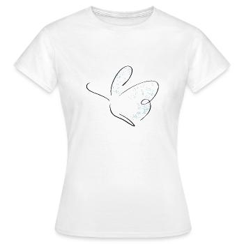 Schmetterling Line Art - Minimalistisch mit Farbe - Frauen T-Shirt - Weiß - Vorne - AI Model Female 172 dark (172cm)