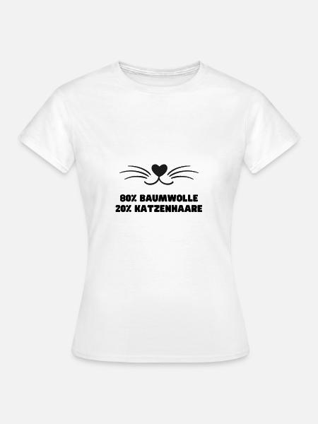 80 Baumwolle - Frauen T-Shirt - Weiß
