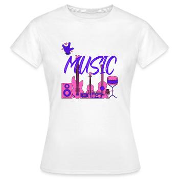 I love Music Blue - T-shirt Femme - blanc - Devant - AI Model Female 172 dark (172cm)