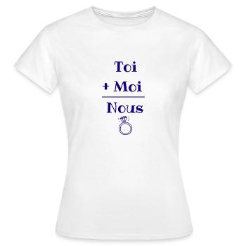 jeunes mariés futurs mariés mariage evjf evg - T-shirt Femme - blanc - Devant - AI Model Female 172 dark (172cm)