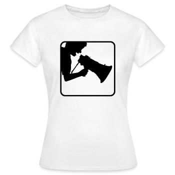 Sprecher Rede Megafon Propaganda - Frauen T-Shirt - Weiß - Vorne - AI Model Female 172 dark (172cm)