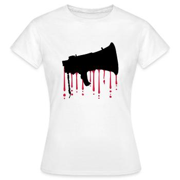 Bluttropfen Megafon Propaganda Lautsprecher - Frauen T-Shirt - Weiß - Vorne - AI Model Female 172 dark (172cm)