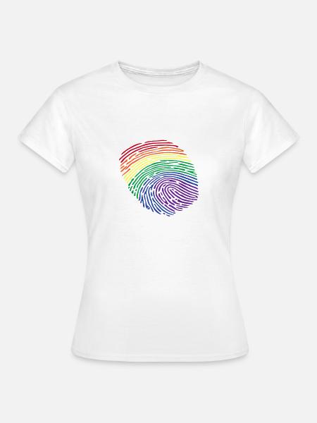 LGBTQ Fingerabdruck - Frauen T-Shirt - Weiß