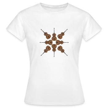 Cartoon-Stil Kontrabass-Hintergrund - Frauen T-Shirt - Weiß - Vorne - AI Model Female 172 dark (172cm)