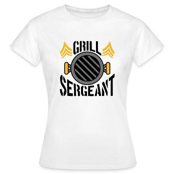 BBQ Grill Sergeant Grillparty - Frauen T-Shirt - Weiß - Vorne - AI Model Female 172 dark (172cm)