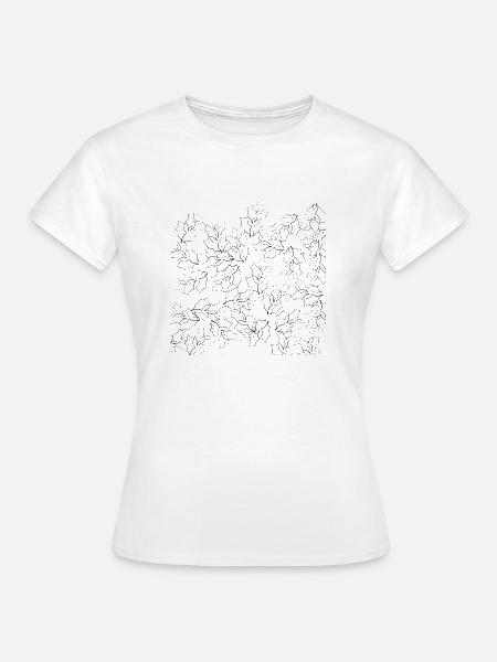 Schwarzweiß Floral - Frauen T-Shirt - Weiß