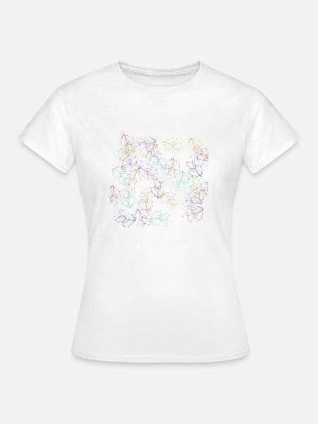 buntes Florales Design - Frauen T-Shirt - Weiß