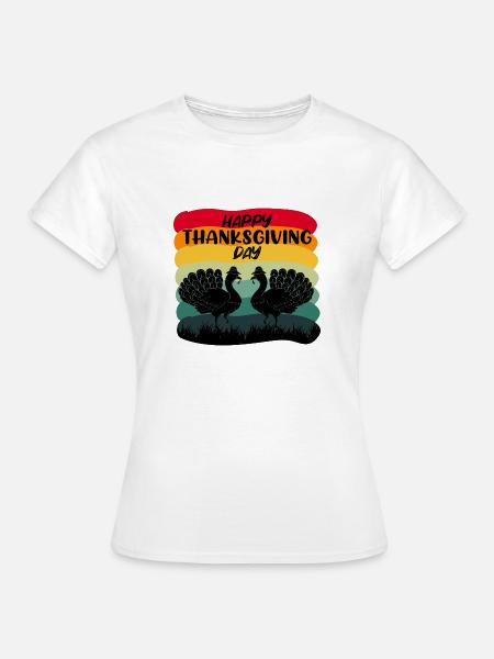 Happy Thanksgiving Day - Frauen T-Shirt - Weiß