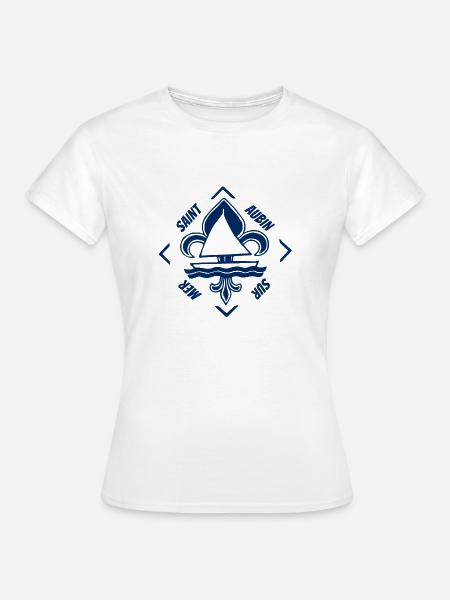Saint Aubin sur Mer en Normandie France - Dame-T-shirt - hvid