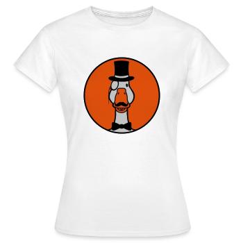Gans Sir Monokel Brille - Frauen T-Shirt - Weiß - Vorne - AI Model Female 172 dark (172cm)