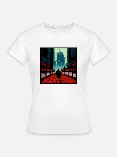 Ronin/Samurai auf den Straßen Tokios - Frauen T-Shirt - Weiß