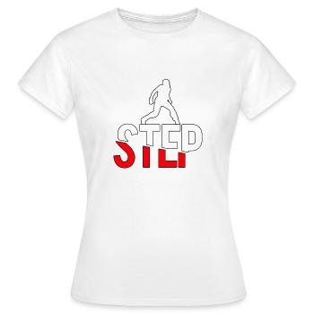 STEP - Frauen T-Shirt - Weiß - Vorne - AI Model Female 172 dark (172cm)