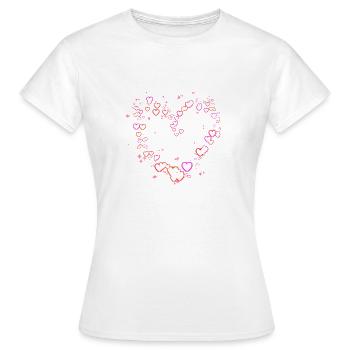 Herz - Frauen T-Shirt - Weiß - Vorne - AI Model Female 172 dark (172cm)