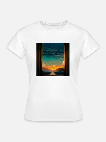 Paradise Island Painting - Frauen T-Shirt - Weiß