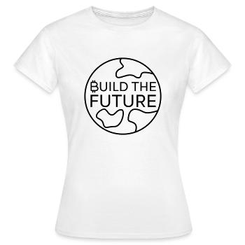 Bitcoin - Crypto Construire l’avenir - T-shirt Femme - blanc - Devant - AI Model Female 172 dark (172cm)