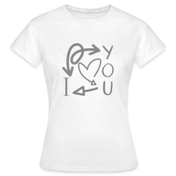 I love you - T-shirt Femme - blanc - Devant - AI Model Female 172 dark (172cm)