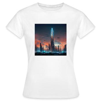 City of the Future - Women's T-Shirt - white - Front - AI Model Female 172 dark (172cm)