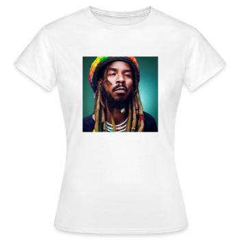 Portrait rastafari - T-shirt Femme - blanc - Devant - AI Model Female 172 dark (172cm)