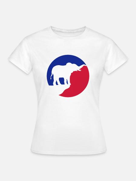 Vollmond Elefant Silhouette Klippe - Frauen T-Shirt - Weiß
