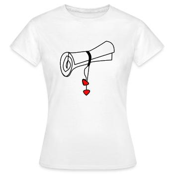 I LOVE YOU - Ich liebe Dich - LOVE DESIGN #Love - Frauen T-Shirt - Weiß - Vorne - AI Model Female 172 dark (172cm)