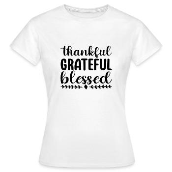 Reconnaissant Reconnaissant Béni - T-shirt Femme - blanc - Devant - AI Model Female 172 dark (172cm)