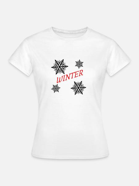 DER WINTER STEHT VOR DER TÜR - Frauen T-Shirt - Weiß