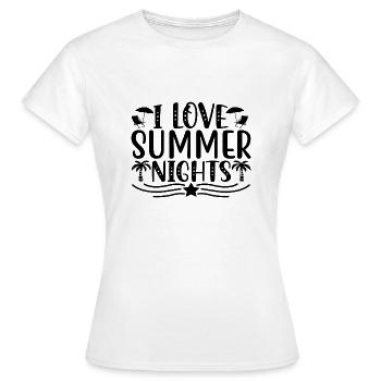J’adore les nuits d’été - T-shirt Femme - blanc - Devant - AI Model Female 172 dark (172cm)