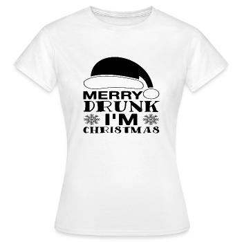 Joyeux ivrogne je suis Noël - T-shirt Femme - blanc - Devant - AI Model Female 172 dark (172cm)