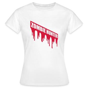 zombie hunter Halloween quote - Women's T-Shirt - white - Front - AI Model Female 172 dark (172cm)
