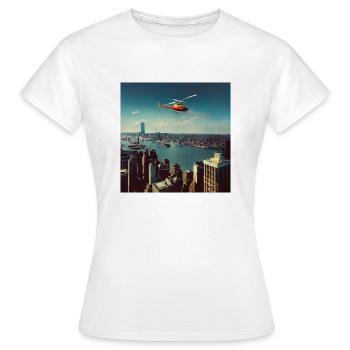 Hubschrauber über der Metropole - Frauen T-Shirt - Weiß - Vorne - AI Model Female 172 dark (172cm)