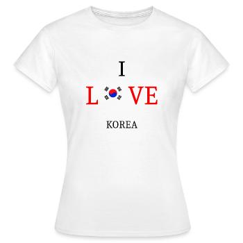 J'aime la Corée. J'aime la Corée - T-shirt Femme - blanc - Devant - AI Model Female 172 dark (172cm)